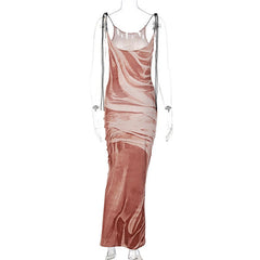 Work Of Art Tie Strap Sleeveless Maxi Dress - CloudNine Fash Boutique