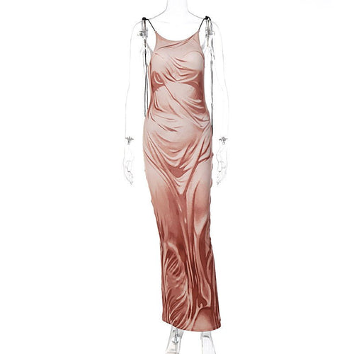 Work Of Art Tie Strap Sleeveless Maxi Dress - CloudNine Fash Boutique