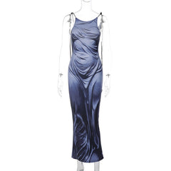 Work Of Art Tie Strap Sleeveless Maxi Dress - CloudNine Fash Boutique
