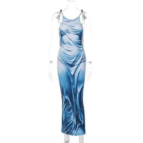 Work Of Art Tie Strap Sleeveless Maxi Dress - CloudNine Fash Boutique