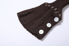 Zuri Button Front Ribbed Knit Short Set - CloudNine Fash Boutique